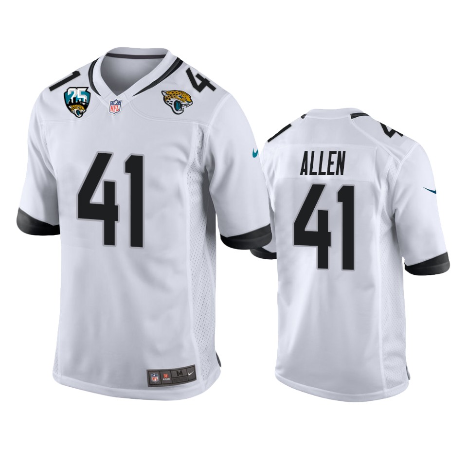 Nike  Jaguars #41 Josh Allen White 25th Anniversary Vapor Limited Stitched NFL 100th Season Jersey